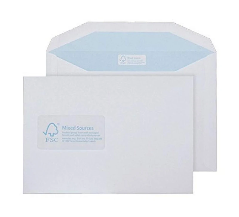Blake Environmental - Biodegradable & Recycled Envelopes (162 x 238mm) - Pack of 500 - Premium Thickness 90GSM - Gummed - FSC Certified Eco White Envelopes - Stationery & Business Supplies (FSC478)