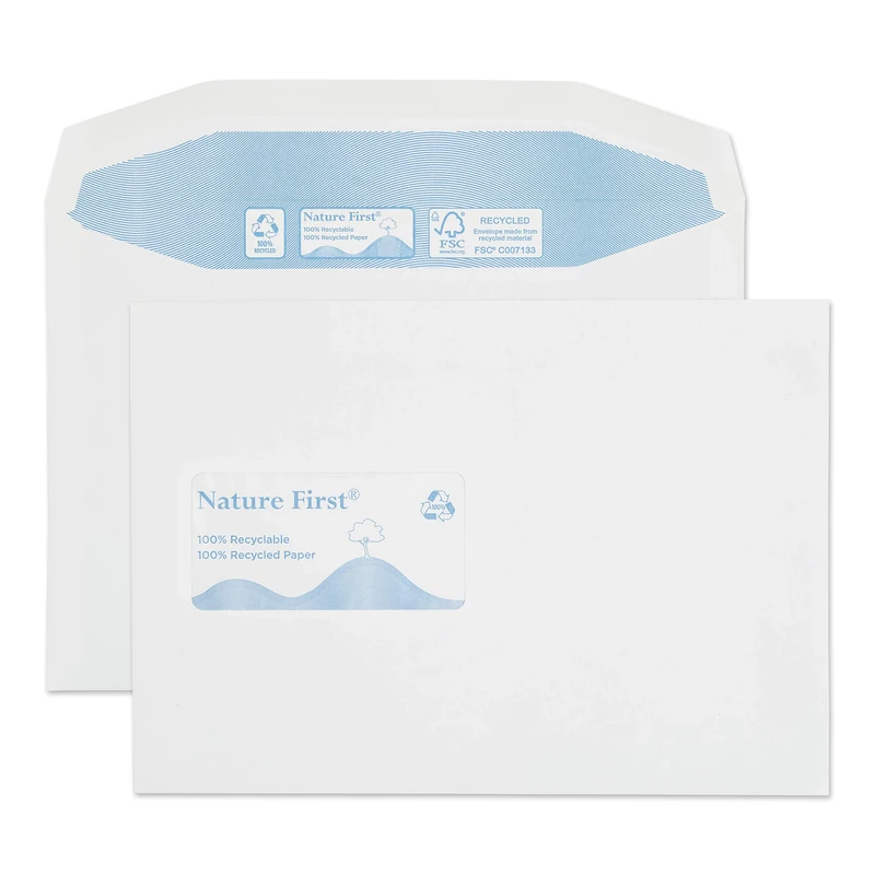 Blake Environmental - Biodegradable & Recycled Envelopes C5 (162 x 229mm) - Pack of 500 - Premium Quality 90GSM - Gummed - FSC Certified Eco White Envelopes - Stationery & Business Supplies (RN025)
