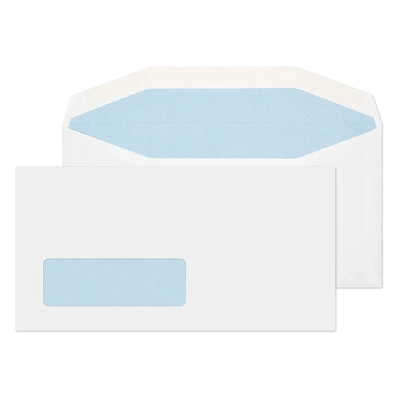 Blake Purely Everyday DL+ 121 x 235 mm 90 gsm Mailer Gummed Low Window Envelopes (6114LW) White - Pack of 1000