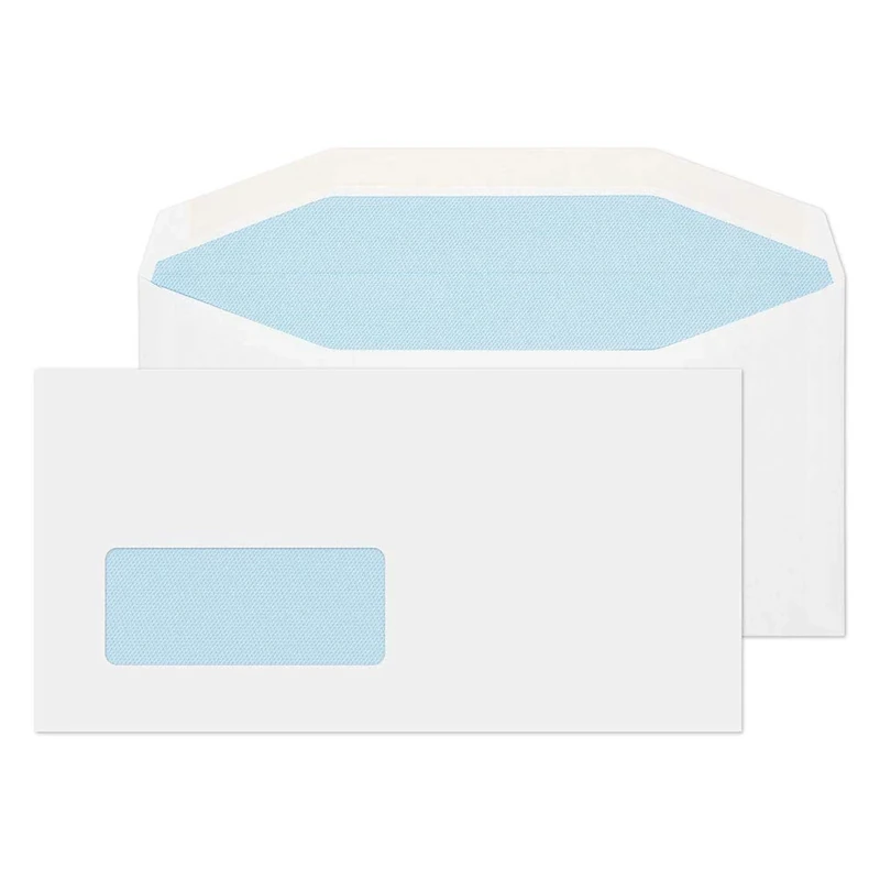 Blake Purely Everyday DL+ 121 x 235 mm 90 gsm Gummed Mailer Low Window Envelopes (7114SW) White - Pack of 1000