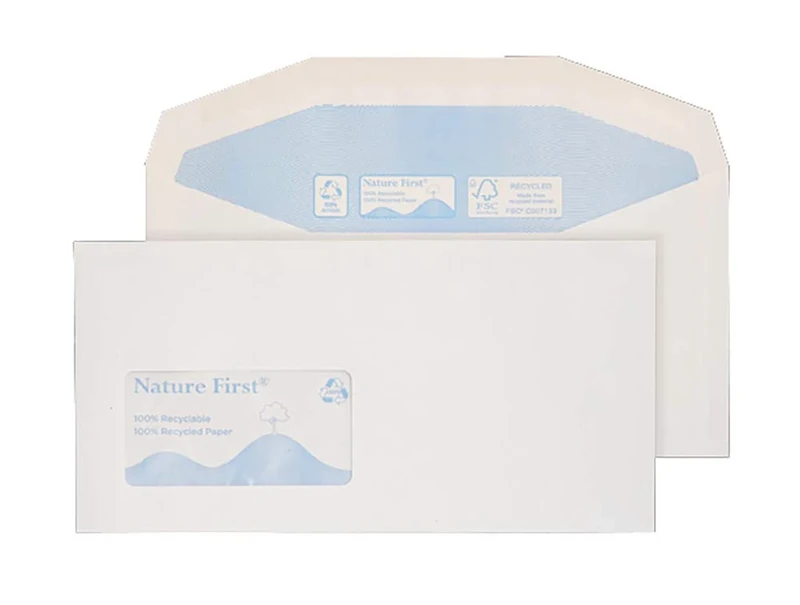 Blake Environmental - Biodegradable & Recycled Envelopes (114 x 235mm) - Pack of 1000 - Premium Thickness 90GSM - Gummed - FSC Certified Eco White Envelopes - Stationery & Business Supplies (RN0016)