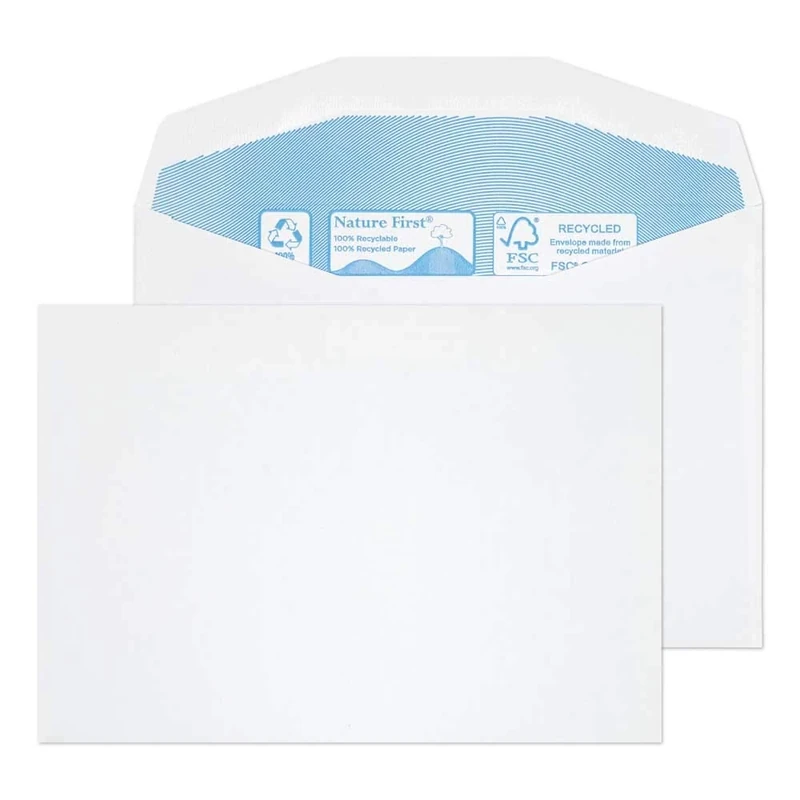 Blake Environmental - Biodegradable & Recycled Envelopes C6 (114 x 162mm) - Pack of 1000 - Premium Quality 90GSM - Gummed - FSC Certified Eco White Envelopes - Stationery & Business Supplies (RN005)