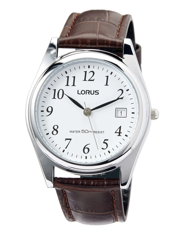 Lorus Classic Men's Watch with Palladium Coating and Leather Strap RS965BX9 - Image 1