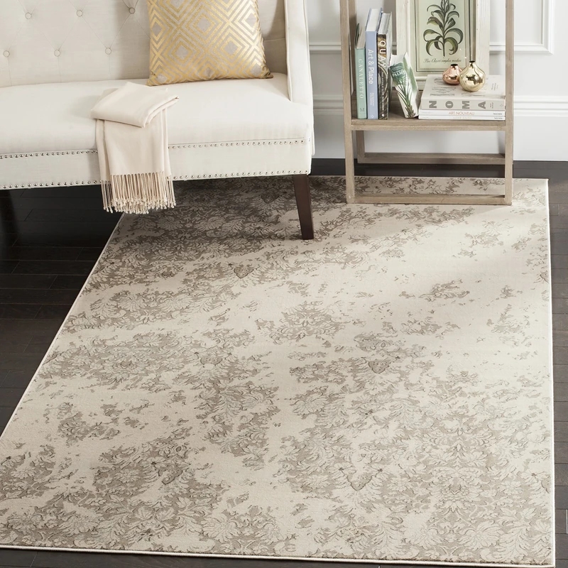 Safavieh Traditional Indoor Woven Rectangle Area Rug, Vintage Collection, VTG435, in Ivory / Grey, 122 X 170 cm for Living Room, Bedroom or Any Indoor Space