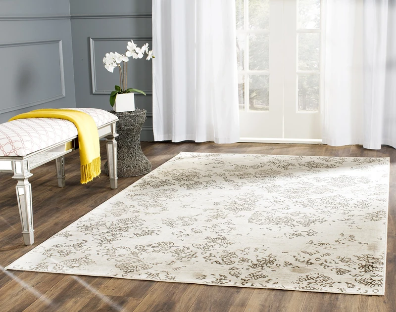 Safavieh Traditional Indoor Woven Rectangle Area Rug, Vintage Collection, VTG182, in Stone, 160 X 229 cm for Living Room, Bedroom or Any Indoor Space