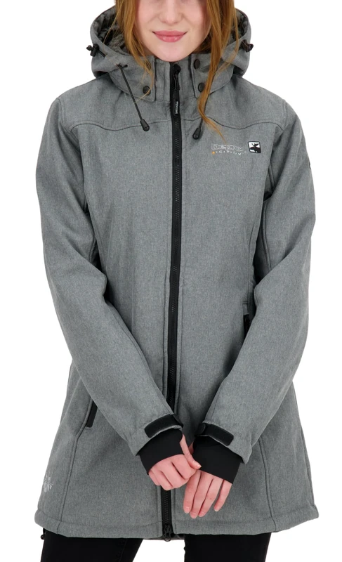Deproc Active Women's Soft Shell Long Coat - Grey, Size 14