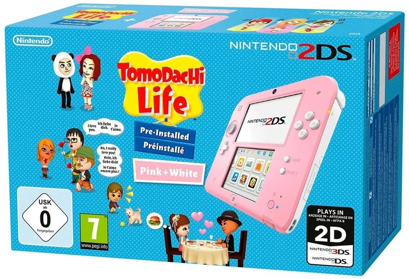 Nintendo 2DS - Console Pink + Tomodachi Life (Nintendo 3DS)