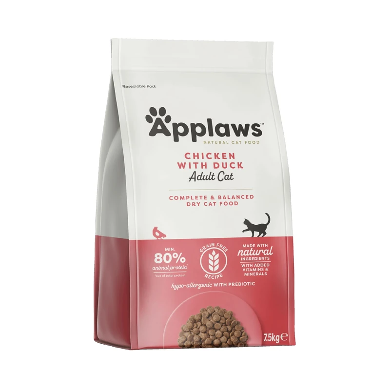 Applaws Complete Dry Food, Adult Cat, Chicken with Extra Duck, 7.5kg (Pack of 1)