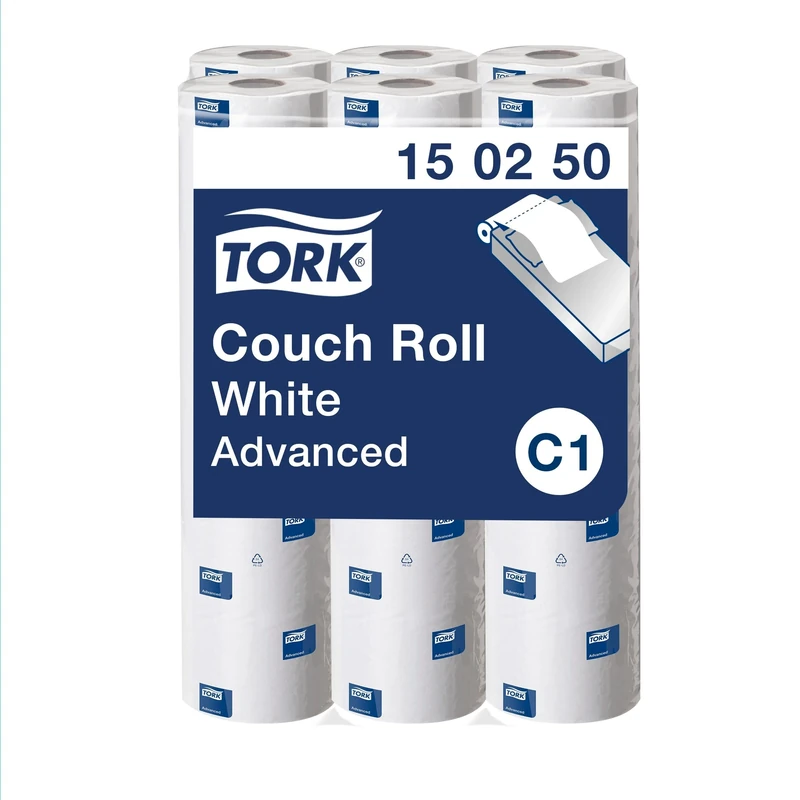 Tork Perforated Couch Roll White C1, Advanced, 2-ply, 9 x 54.5m, 150250