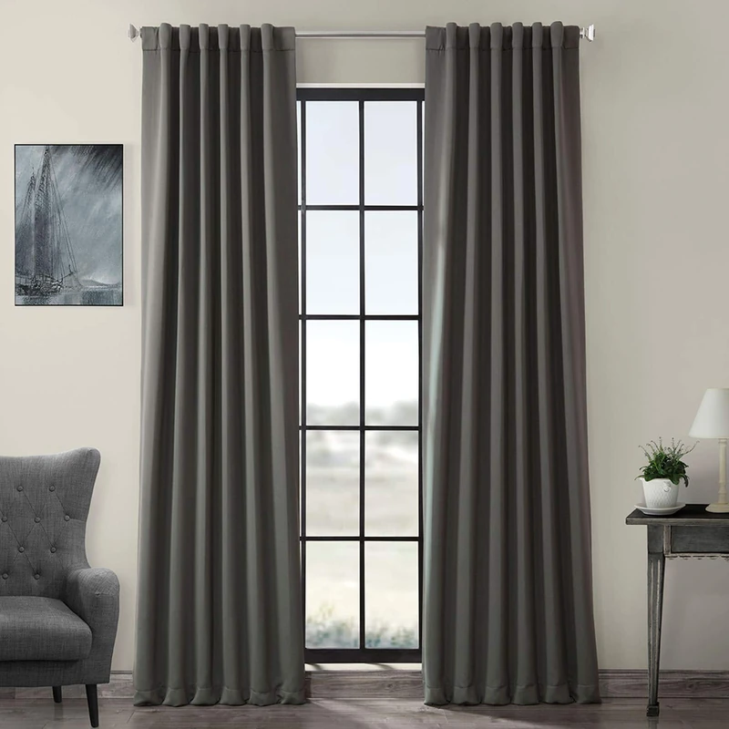 HPD Half Price Drapes Room Darkening Curtains 120 Inches Long for Bedroom & Living Room (1 Panel), 50 X 120, Anthracite Grey