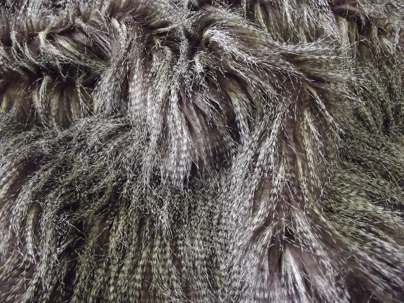 Super Luxury Faux Fur Fabric Material - Brown Chevron Peacock 284, 1Mtr - 150cmx100cm