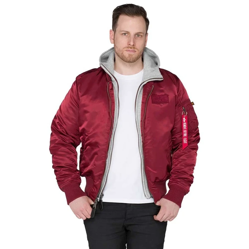 Alpha Industries MA-1 D-Tec Bomber Jacket for Men Burgundy
