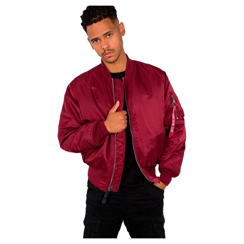 Alpha Industries MA-1 Bomber Jacket for Men Burgundy
