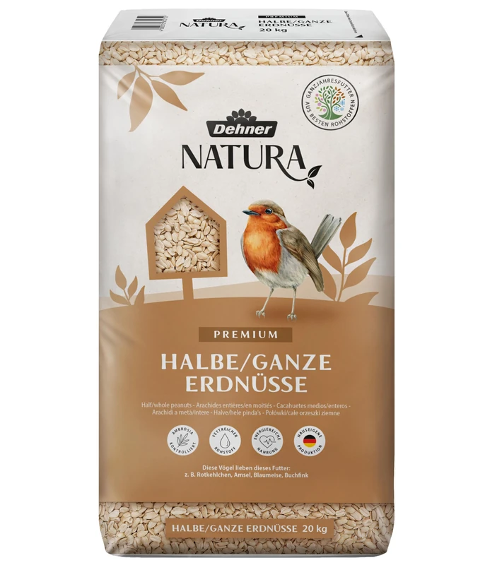 Dehner Natura Wild Bird Food Half/Whole Peanuts - 20kg