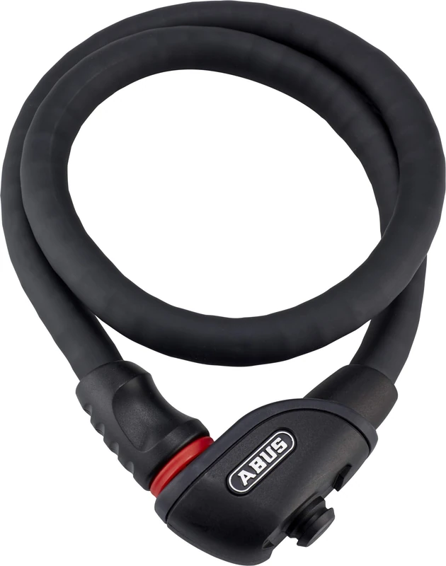 ABUS armoured cable lock Steel-O-Flex Phantom 8960 - with magnetic TexFL holder - cable lock made of steel cable with armour made of steel sleeves - security level 6-85 cm, black - Image 1