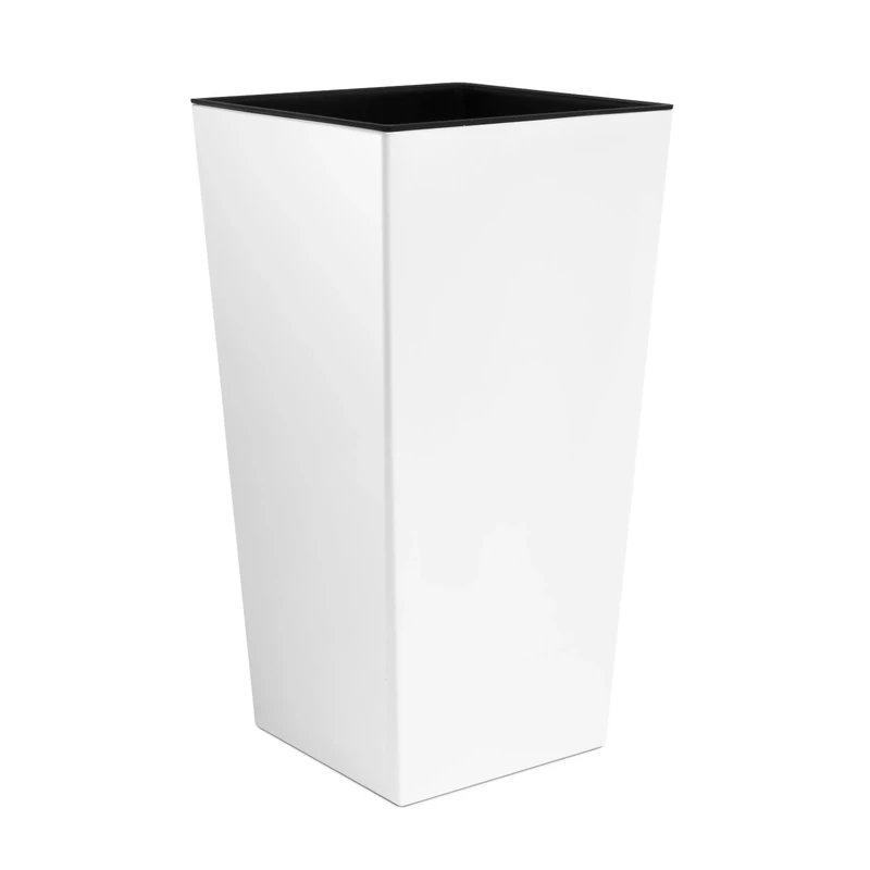 3XL size White URBI 75 cm tall plastic flower pot with internal liner, 7 colours