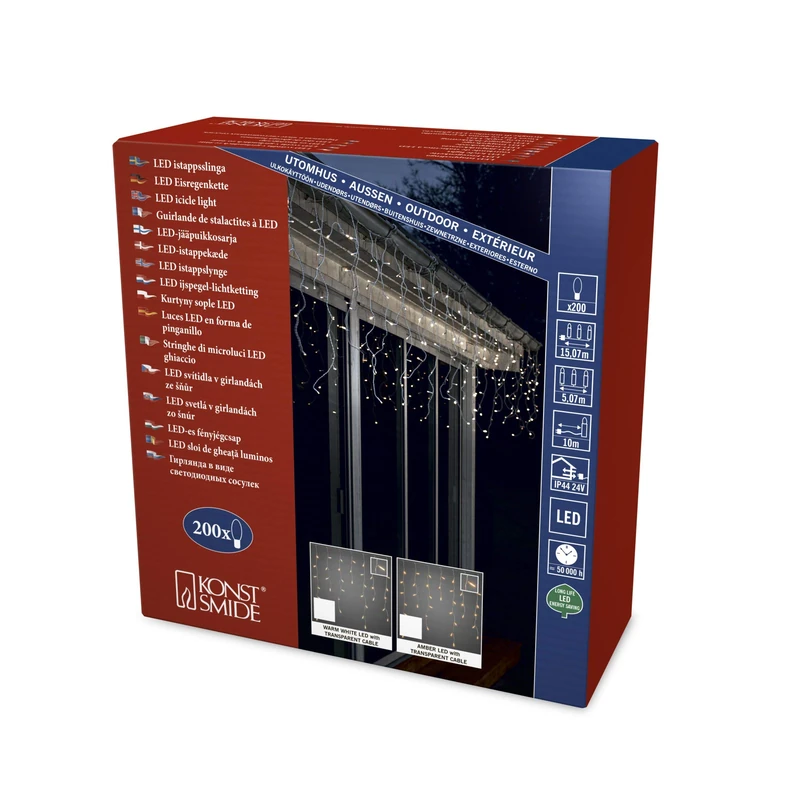 Konstsmide 2742-103 Indoor Light Curtain - 200 LED Warm White