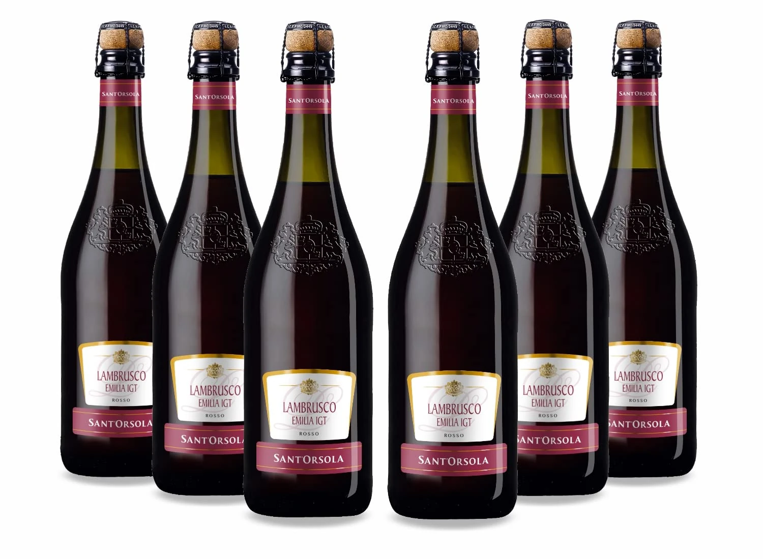 Sant'Orsola Lambrusco Emilia IGT Sparkling Red Wine, 6 x 750ml