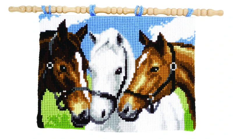Vervaco Cross Stitch Wall Hanging Three Horses
