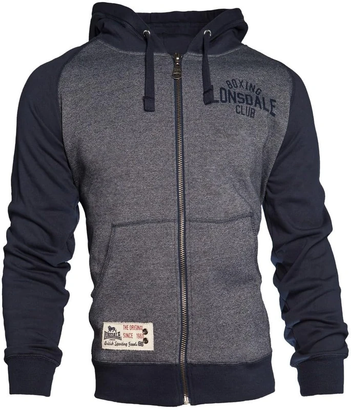 Lonsdale London Men's SLOUGH Hooded Sweatjacket, Navy, S