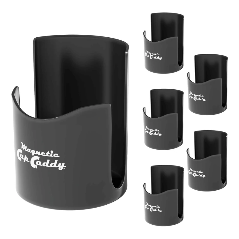 Master Magnetics 07583X6 Magnetic Cup Caddy, 3.5" Length, 3.5" Width, 4.625" Height, Black (Pack of 6)