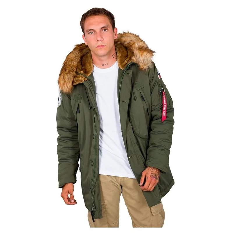 Alpha Industries Winter Jacket for Men Dark Green