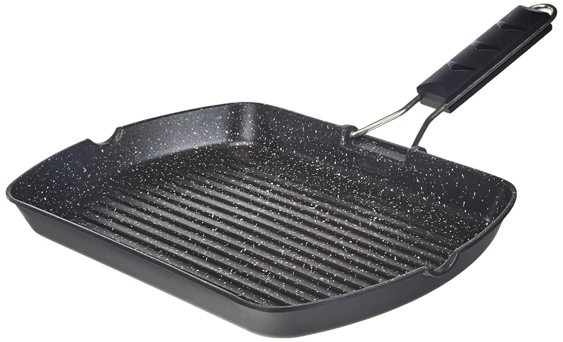 ILSA Marmorella Grill Pan, Die-Cast Aluminium, Black