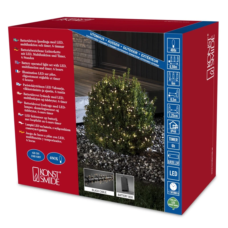 LED String Lights for Outdoor use, Battery Operated., 480 LEDs