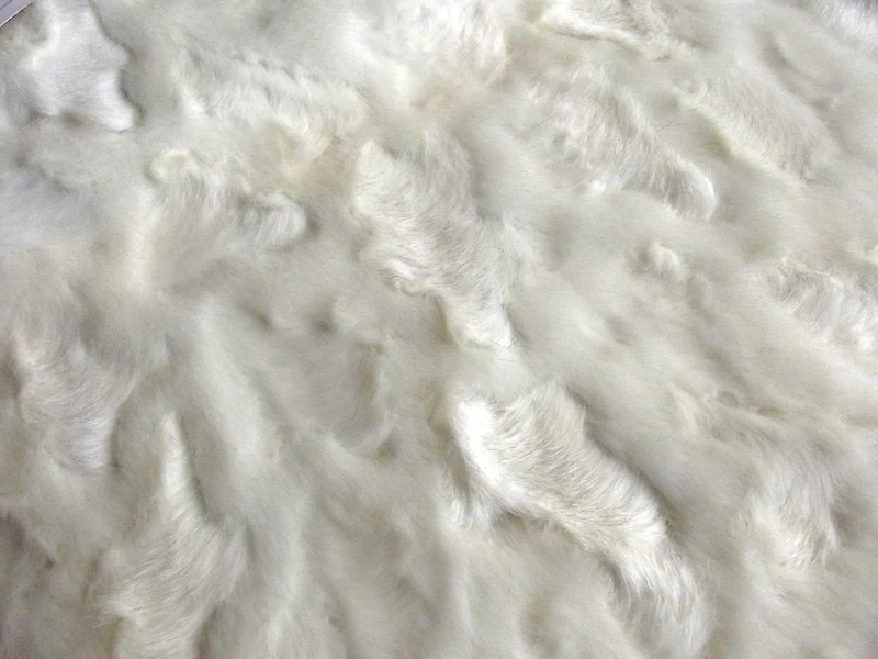 Super Luxury Faux Fur Fabric Material - Ivory Cow Mix, 1Mtr - 150cm x 100cm