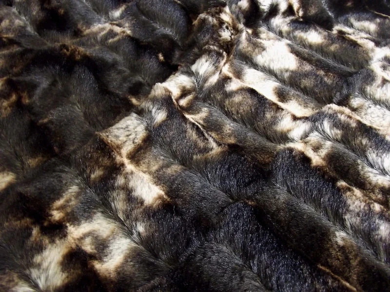 Super Luxury Faux Fur Fabric Material - Micro Brown Mix, 1Mtr - 150cm x 100cm