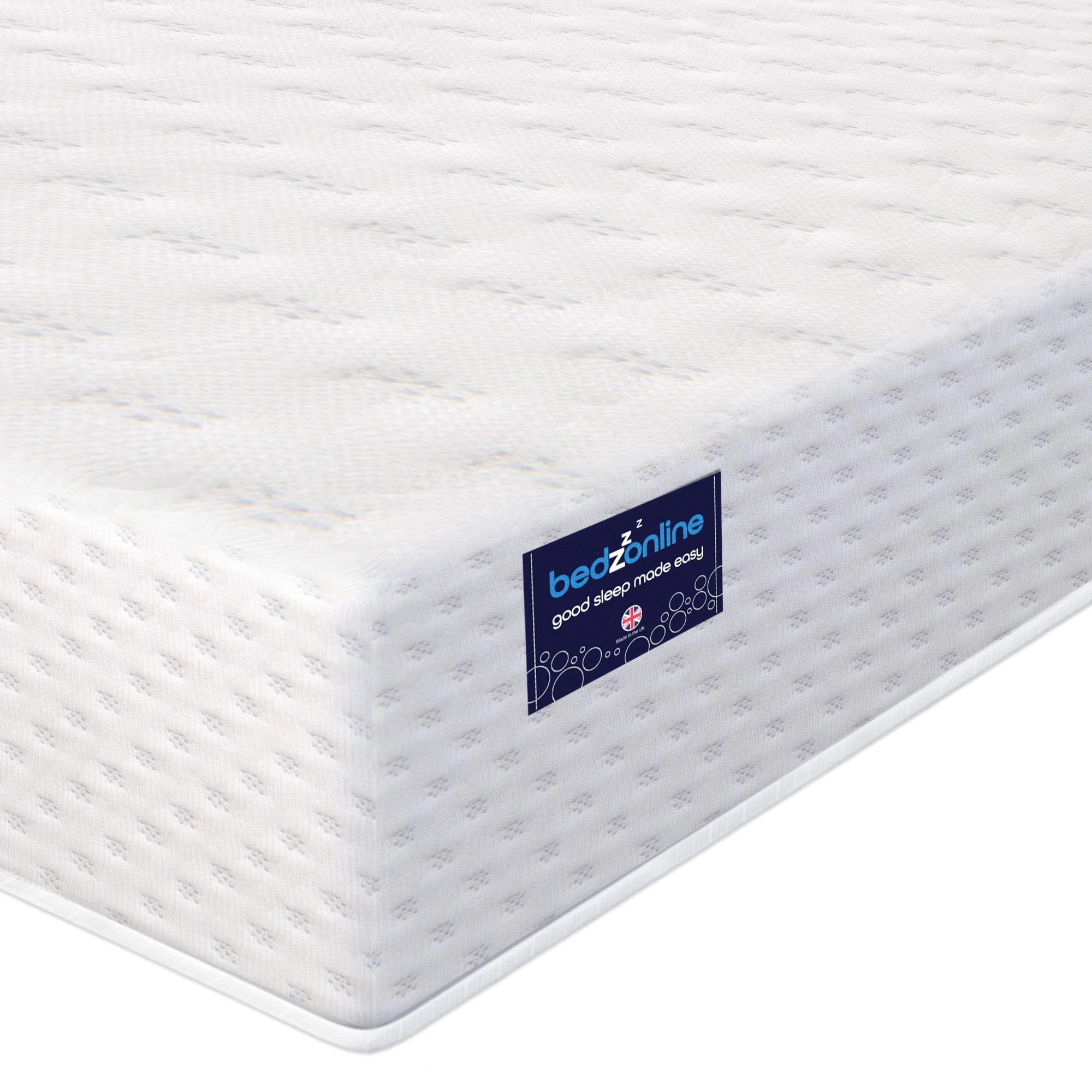 BEDZONLINE Memory Foam Mattress - 3ft Single Size (190 x 90 x 11 cm) | Firm with Therma-Pure & Reflex Foams | Orthopaedic Sleep Support | UK Made, Breathable & Hypoallergenic