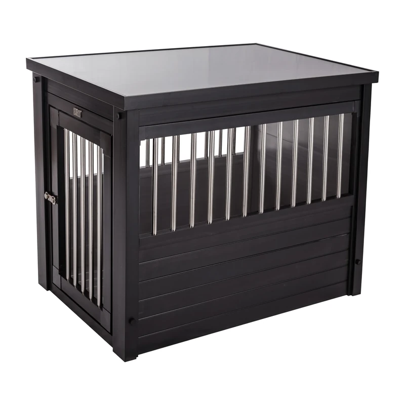 New Age Pet Habitat 'n Home InnPlace Pet Crate with Metal Spindles, Medium, Espresso