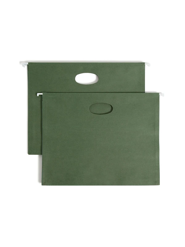 Smead 100% Recycled Hanging File Pocket, 3-1/2" Expansion, Letter Size, Standard Green, 10 per Box (64226)