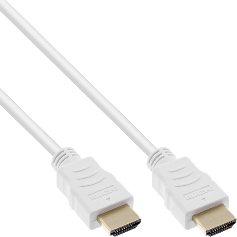 InLine High Speed Premium Male to Male HDMI Cable with Ethernet (3m) white/gold