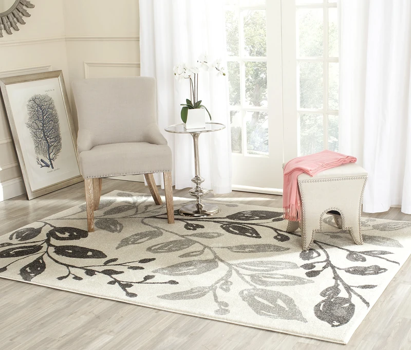 Safavieh Modern Indoor Woven Rectangle Area Rug, Porcello Collection, PRL4824, in Ivory / Grey, 160 X 231 cm for Living Room, Bedroom or Any Indoor Space - Image 1