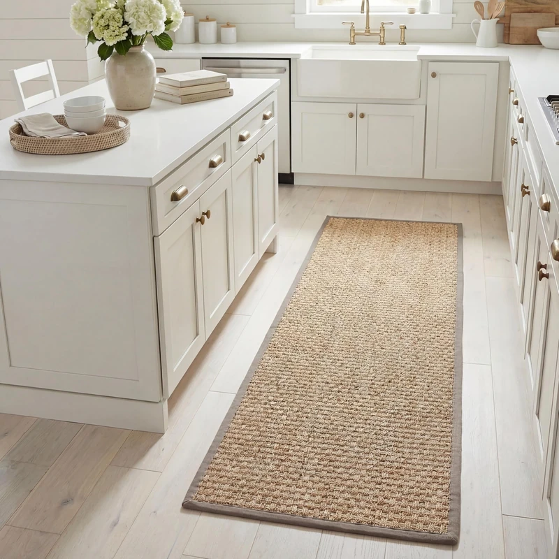 Safavieh Natural Fiber Rug for Living Room, Dining Room, Bedroom - Natural Fiber Collection, Short Pile, in Natural, 76 X 305 cm - Image 1