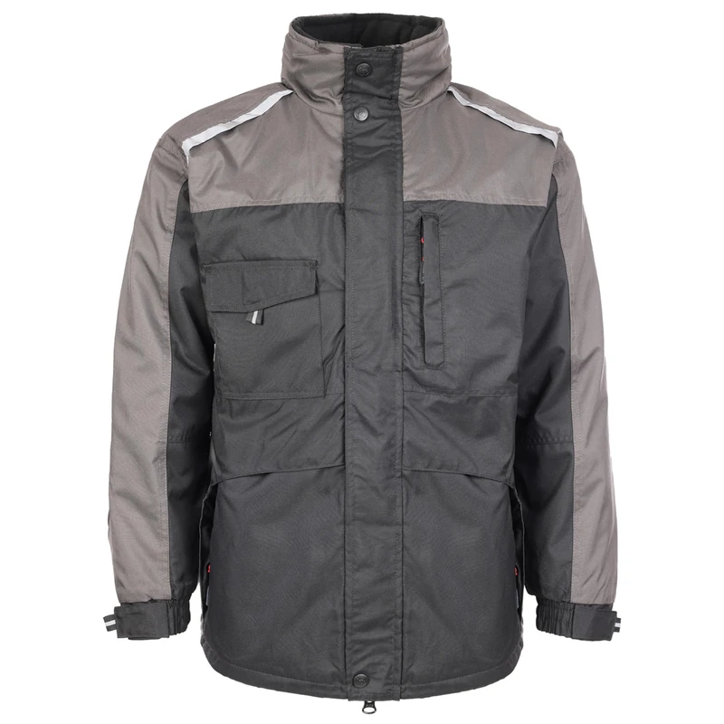 TuffStuff - Cleveland Jacket - Size Medium, Black - 100% Polyester with Hardwearing Oxford Outer - Windproof & Water Resistant - Fleece Lined Mens Jacket - With a Reflective Trim & Zipped Pockets - Image 1