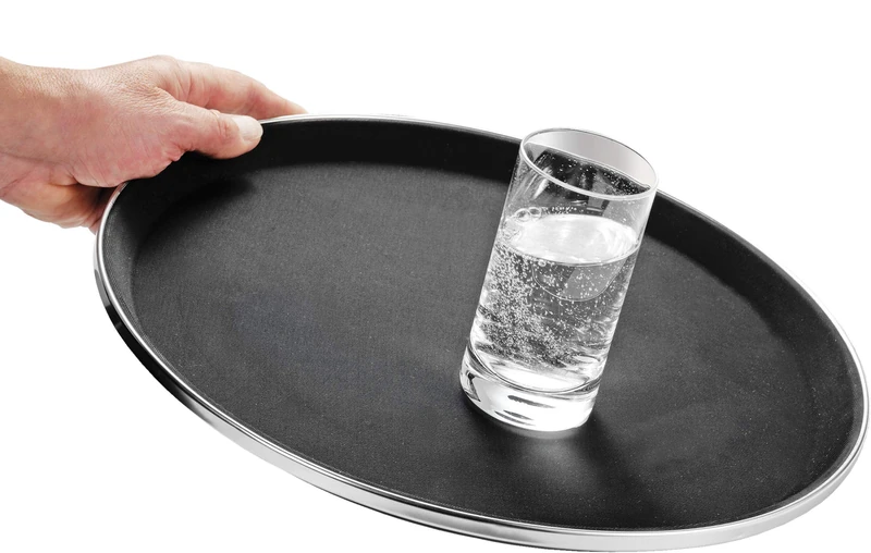 Esmeyer "Tennessee Service Tray Non-Slip, Black/Silver - Image 1