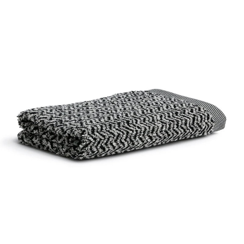 Möve Brooklyn bath towel 80 x 150 cm, 85% cotton / 10% viscose / 5% linen, nature/black