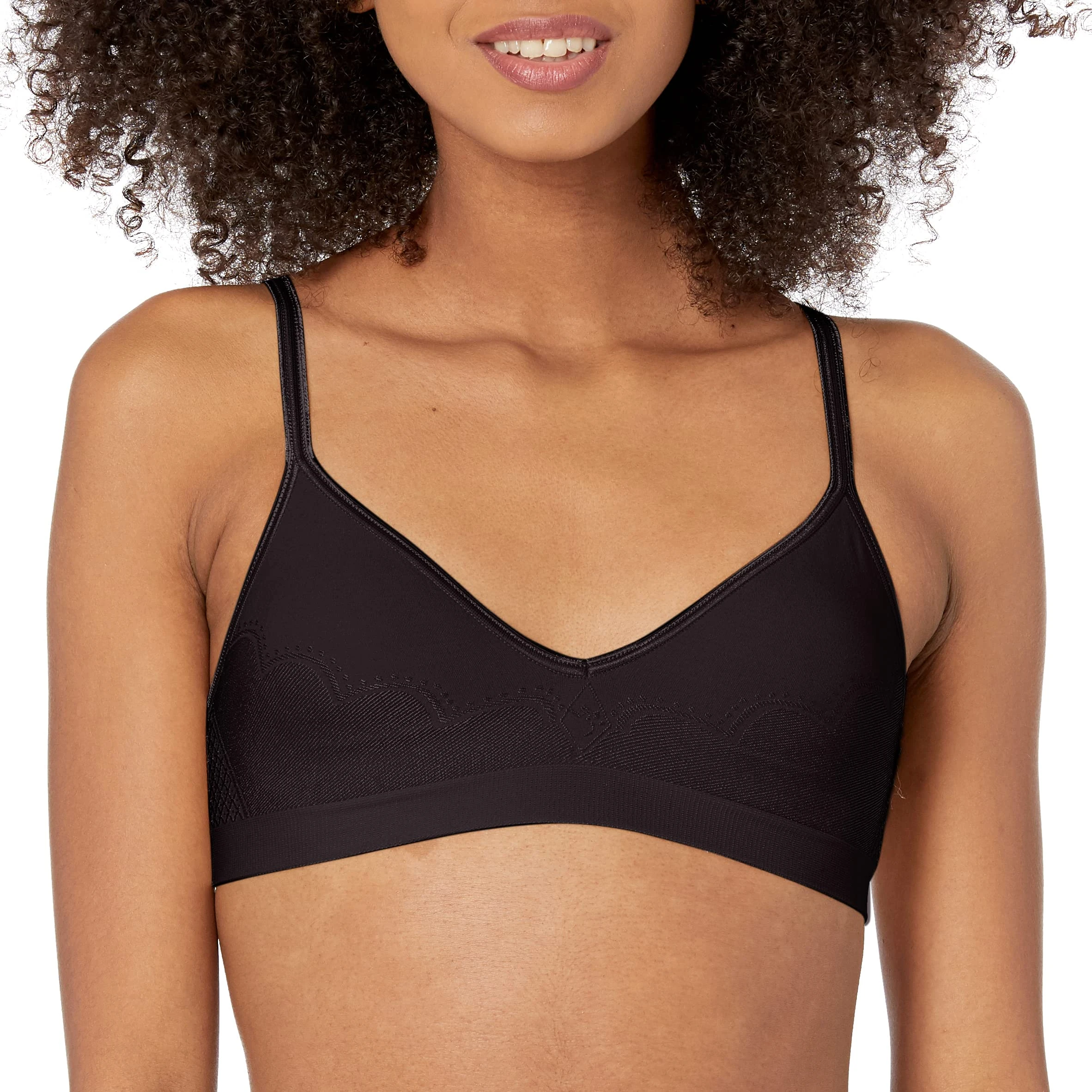 Hanes womensHU11Ultimate Comfy Support Wire-Free Bra Bra - Black - XL