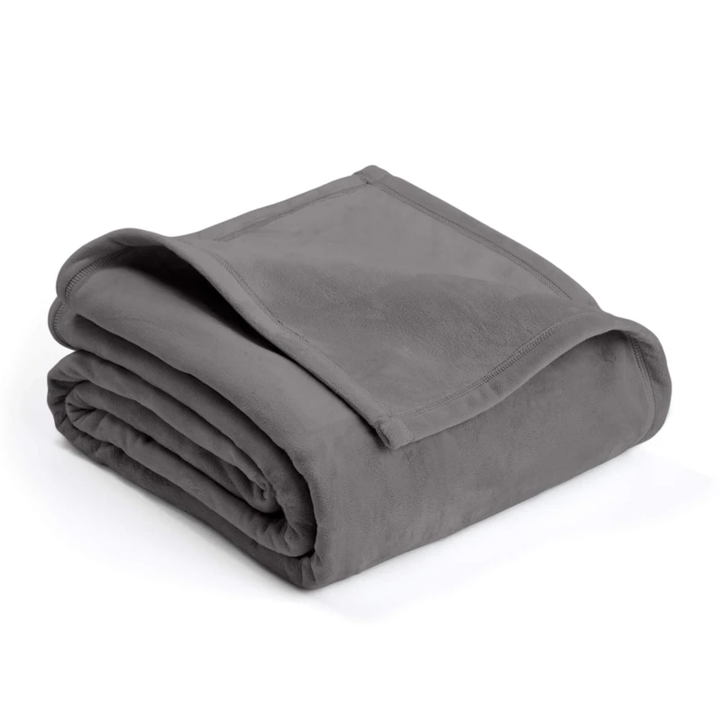 Vellux Blanket, Polyester, Grey, King