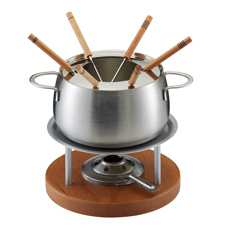 Kuhn Rikon Zermatt Meat Fondue Set, Stainless Steel, Silver/Brown