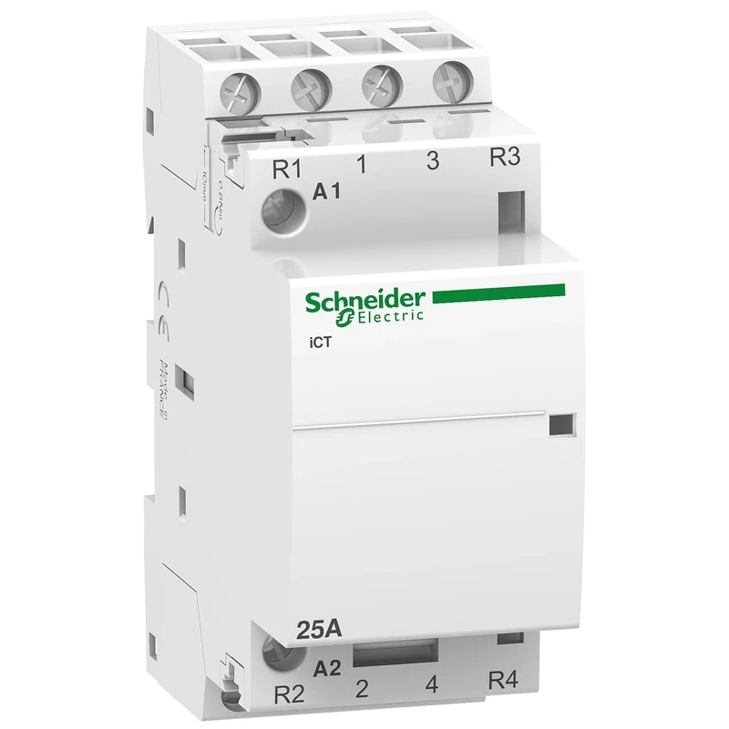 Schneider A9C20838 iCT 25A 2NO+2NC 220-240 VAC Contactor, White