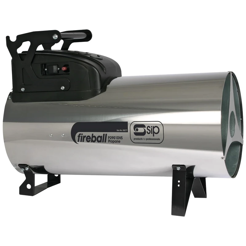 SIP FIREBALL 2901DV Propane Gas Space Heater, Electric 230V / 110V Dual Voltage, 85kW / 290,000 BTU/hr, 68,722ft³ Heating Area