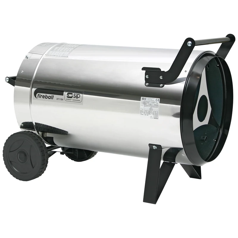 SIP FIREBALL 3711DV Propane Gas Space Heater, Electric 230V / 110V Dual Voltage, 108.7kW / 371,000 BTU/hr, 87,934ft³ Heating Area
