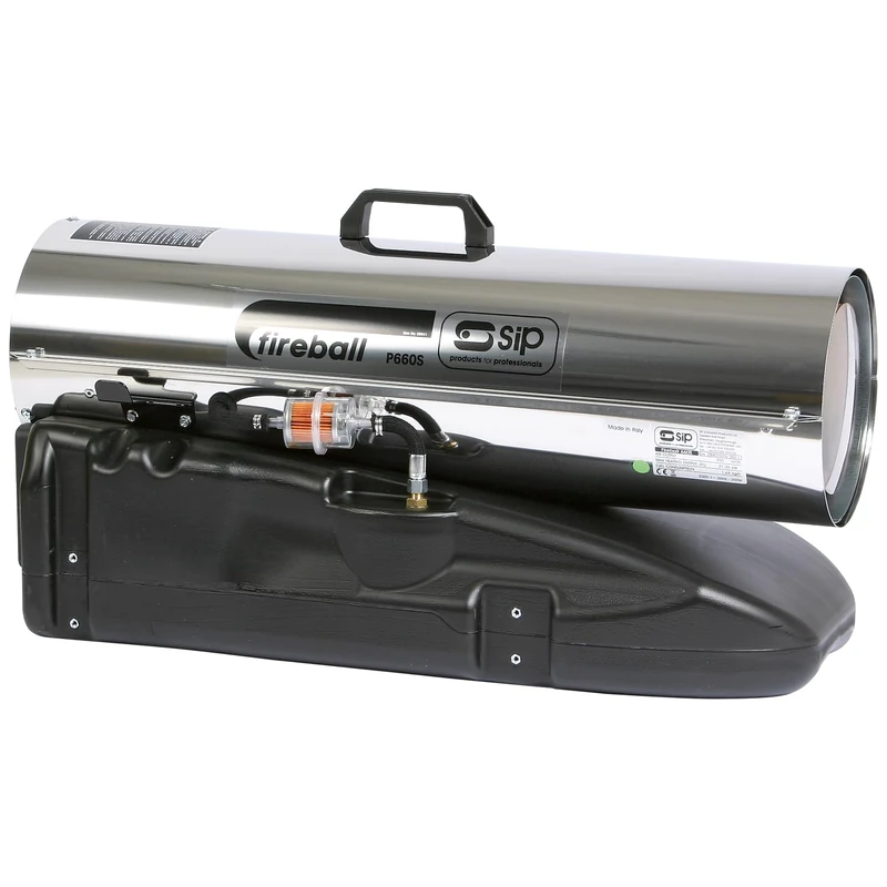 SIP FIREBALL P660S Space Heater, Diesel/Paraffin, 230V, 21.4kW / 73,110 BTU/hr, 461m³ / 16,400ft³ Heating Area, 17L Fuel Tank