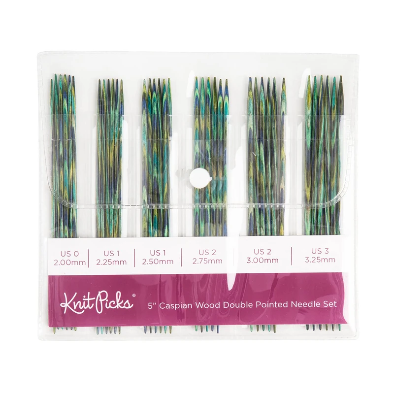 Knit Picks 13cm Caspian Wood Double Pointed Needle Set