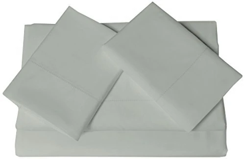 Tribeca Living Egyptian Cotton Sateen 800 Thread Count Hemstitched Deep Pocket Sheet Set, California King, Silver Grey