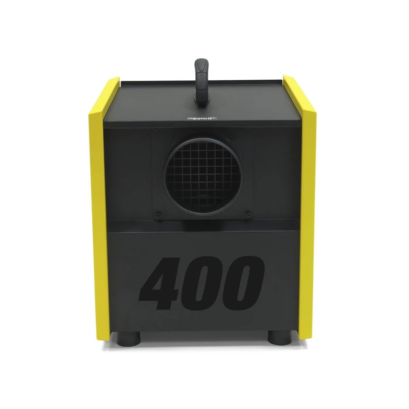 TROTEC TTR 400 D Dehumidifier, 16 kg Capacity, 2.2 kW, Black, Continuous Operation, 16 m² Floor Area, 450 m³/h Air Flow, 1.6 L/day Dehumidification, Yellow