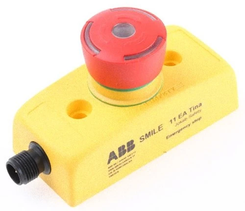 ABB Smile 11 EA Tina Emergency Stop Button, DYNlink, LED Button, 1xM12 5-Pin Male Connector (ABB2TLA030050R0000)